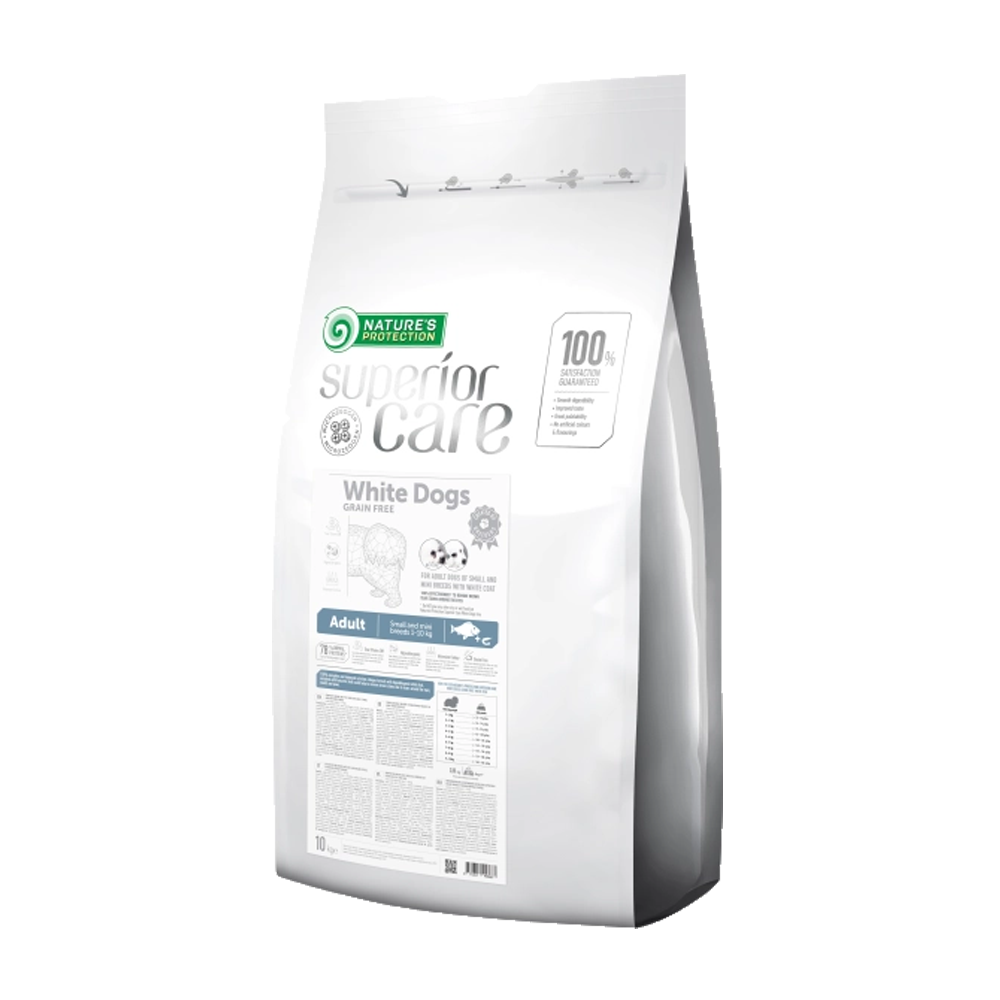 Nature's Protection Superior Care Dog Food with White Fish/ Adult/ Mini and Small Breed/ White Coat/ 10Kg