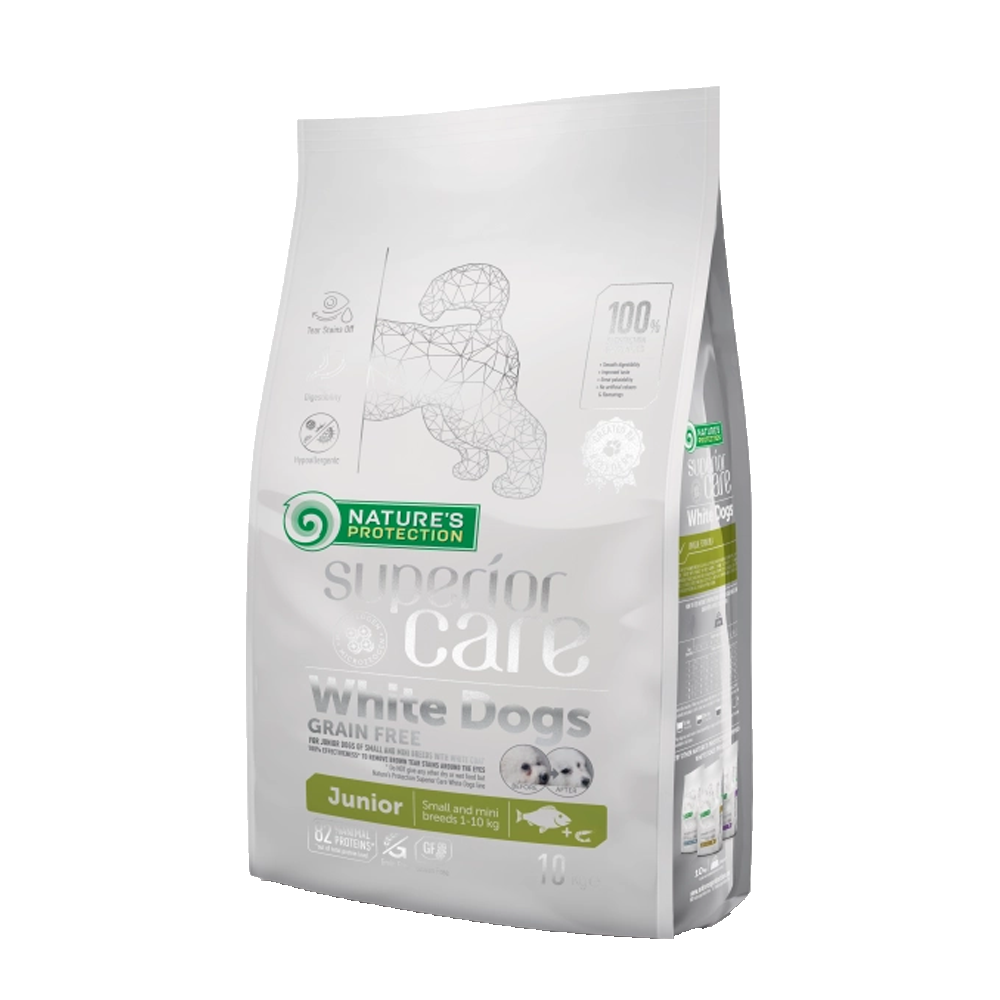 Nature's Protection Superior Care Dog Food with White Fish/ Junior/ Mini and Small Breed/ White Coat/ 10Kg