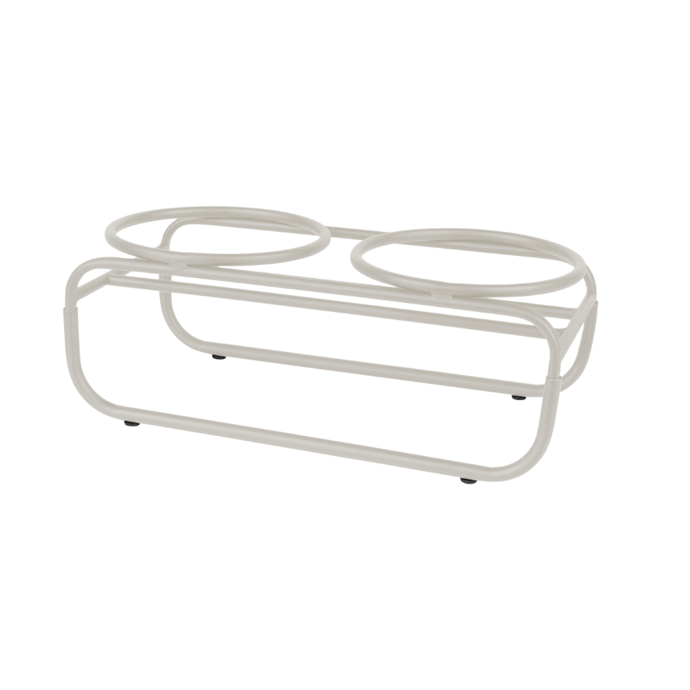 District 70 Butler Food Bowl Stand for Dogs/ Beige/ Small