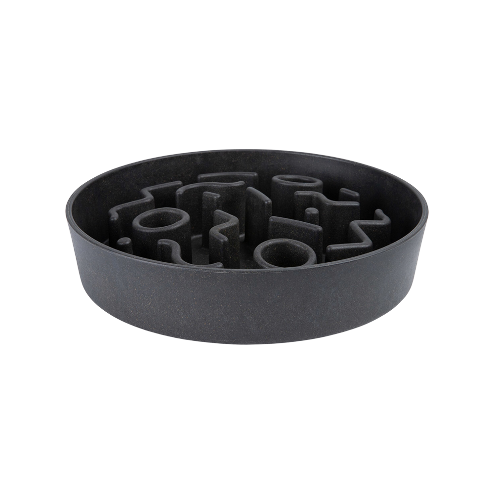 District 70 Bamboo Slow Feeder Dog Bowl/ Dark Grey