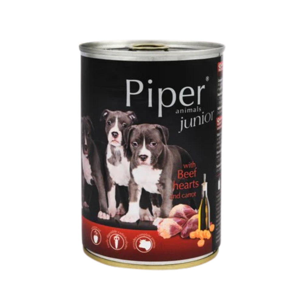 Piper Junior Dog Food with Beef Heart and Carrot/ Can/ 400gr