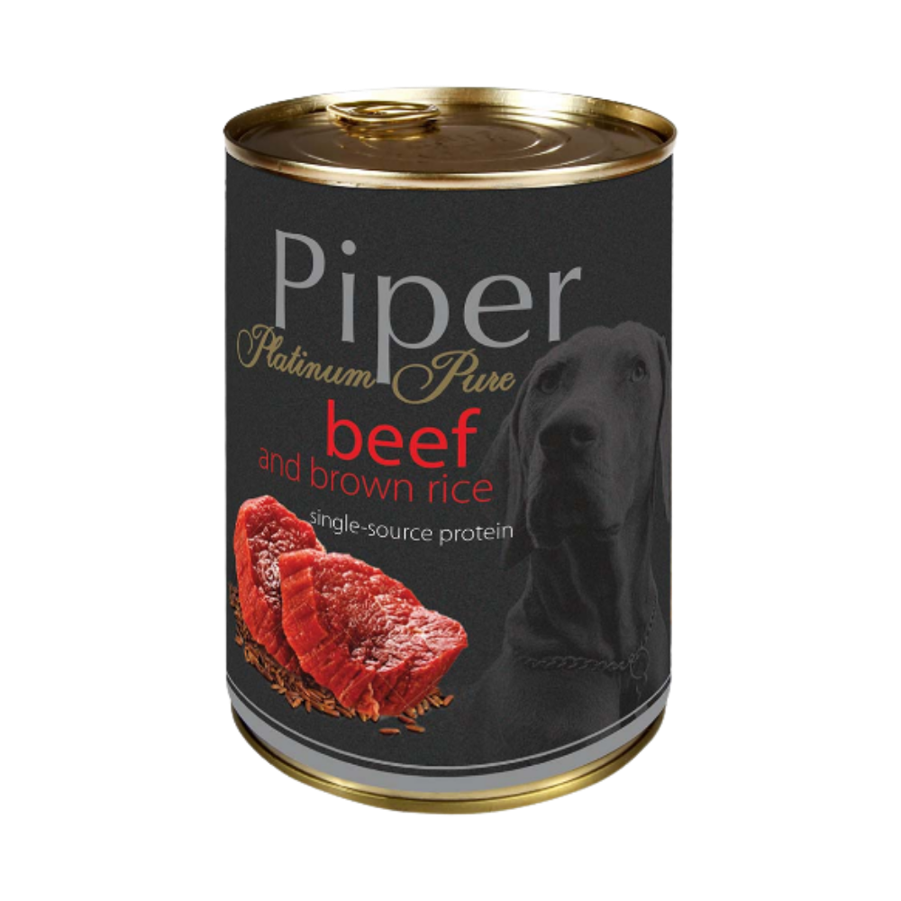 Piper Dog Food Platinum Pure Beef with Brown Rice/ Can/ 400gr