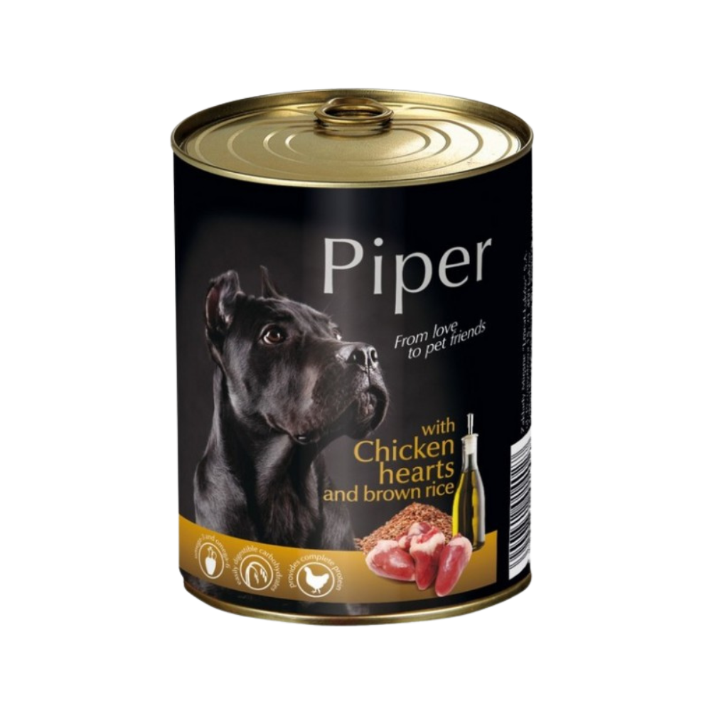 Piper Dog Food with Chicken Hearts and Brown Rice/ Can