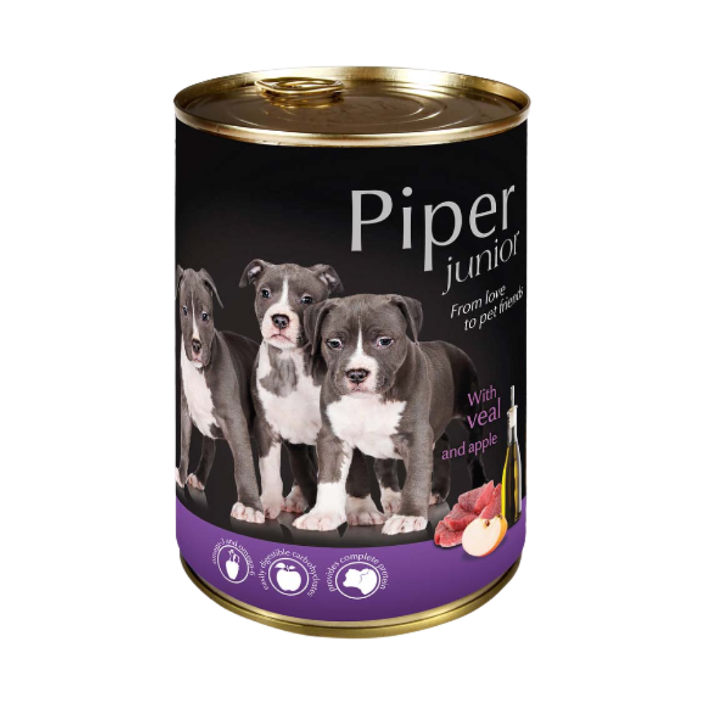 Piper Junior Dog Food with Veal and Apple/ Can/ 400gr
