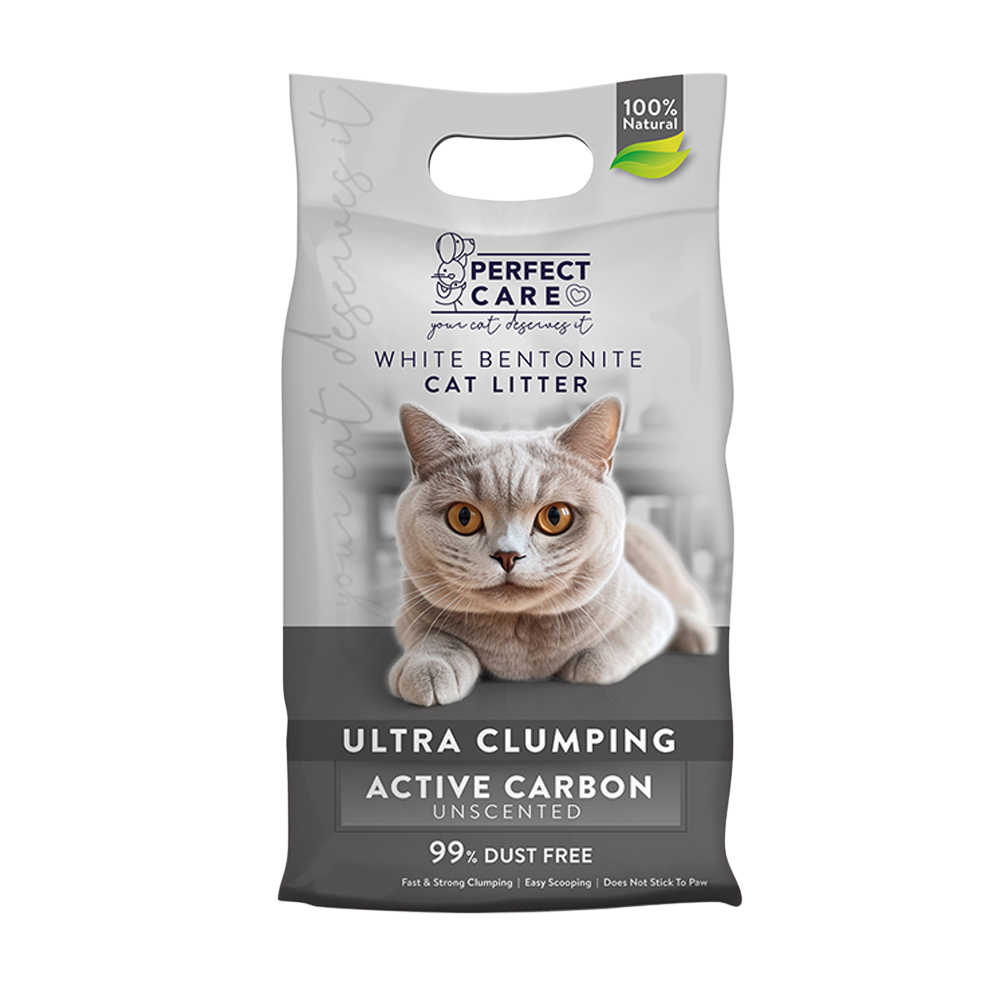 Perfect Care Cat Litter White Bentonite with Active Carbon/ 10L