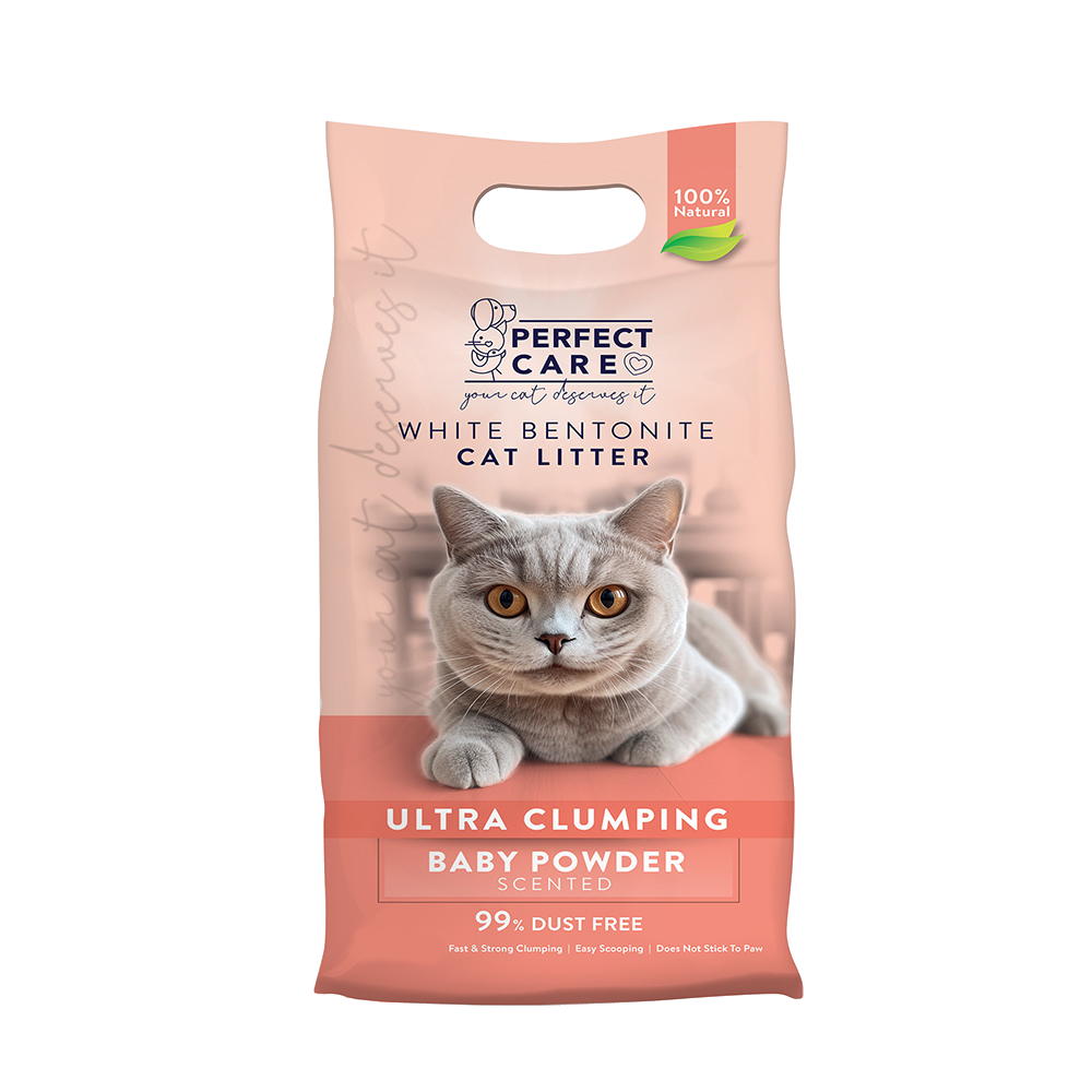 Perfect Care Cat Litter White Bentonite with Baby Powder/ 10L