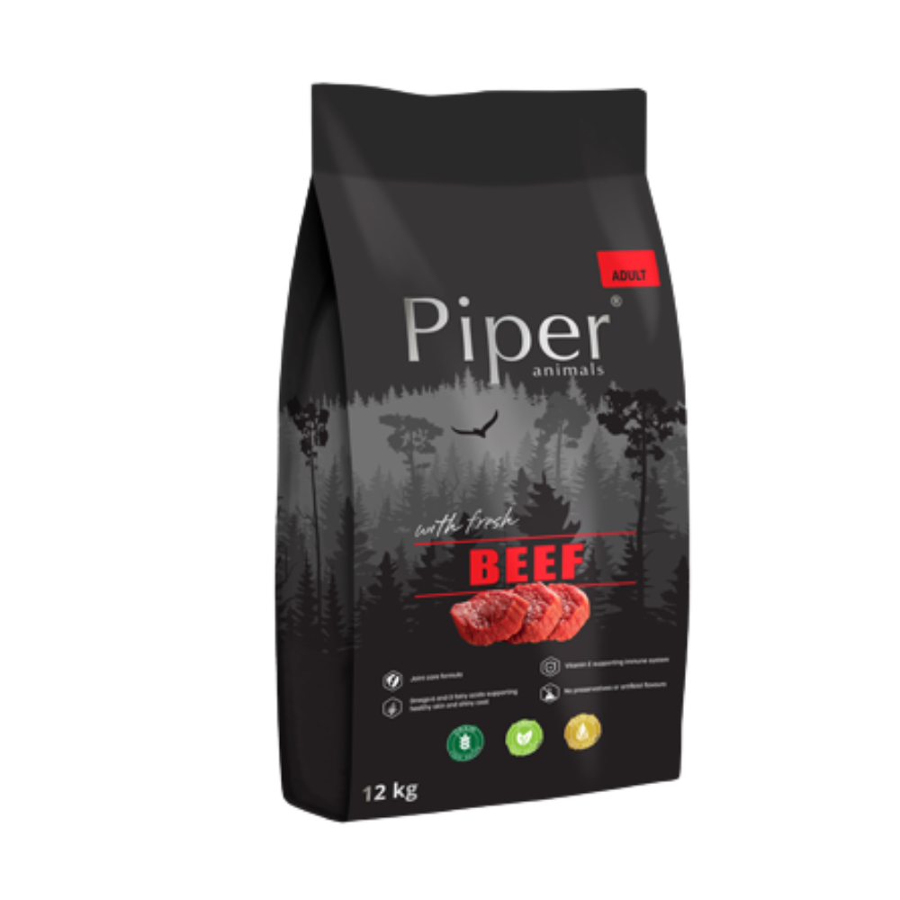 Piper Dry Dog Food with Beef/ 12Kg