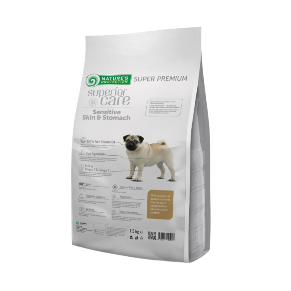 Nature's Protection Superior Care Dog Food with Lamb/ Adult/ Small Breed/ Sensitive Skin and Stomach/ 1.5Kg