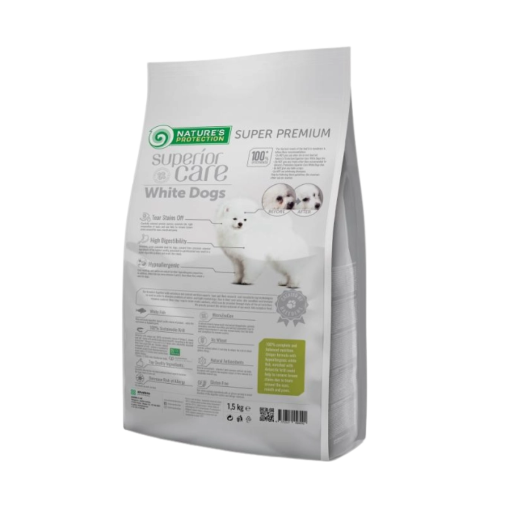 Nature's Protection Superior Care Dog Food with White Fish/ Junior/ Mini and Small Breed/ White Coat/ 1.5Kg