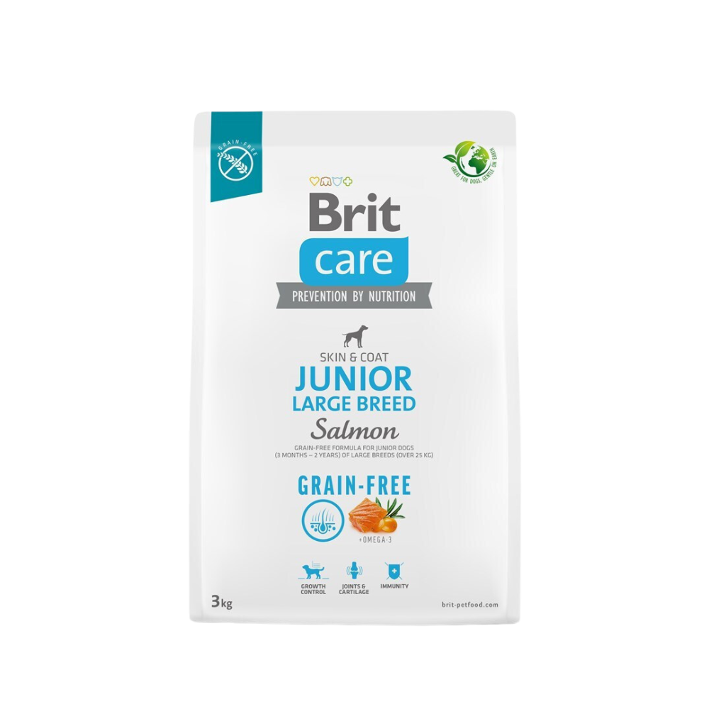 Brit Care Dog Food with Salmon/ Junior/ Large Breeds/ 3Kg