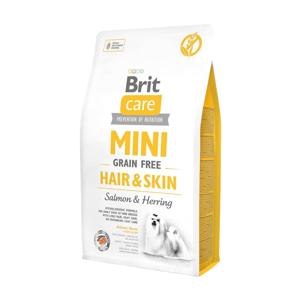 Brit Care Dog Food Mini Hair & Skin with Salmon and Herring/ Adult/ Mini Breeds/ 2Kg