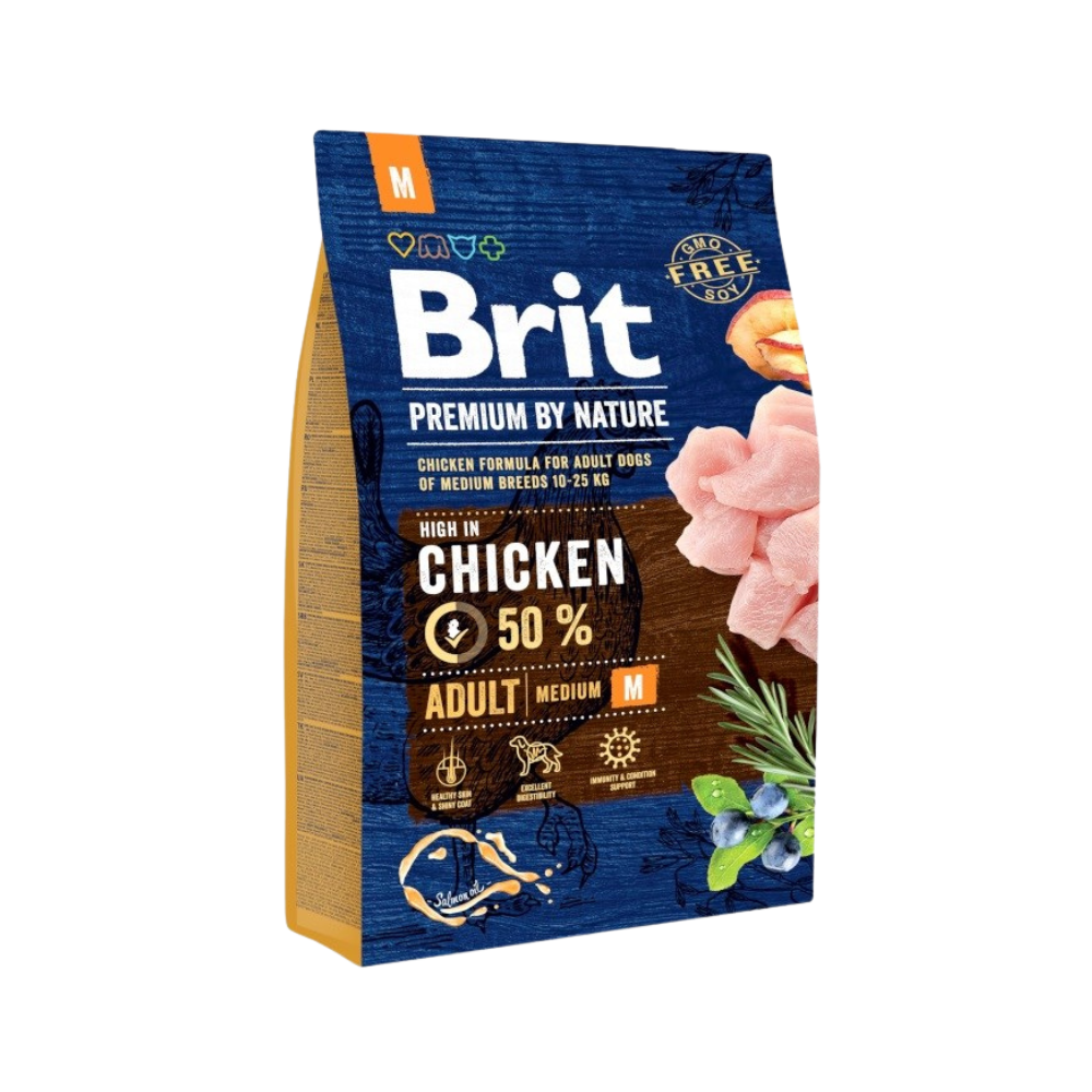 Brit Premium Care Dog Food with Chicken/ Adult/ Medium Breeds/ 3Kg