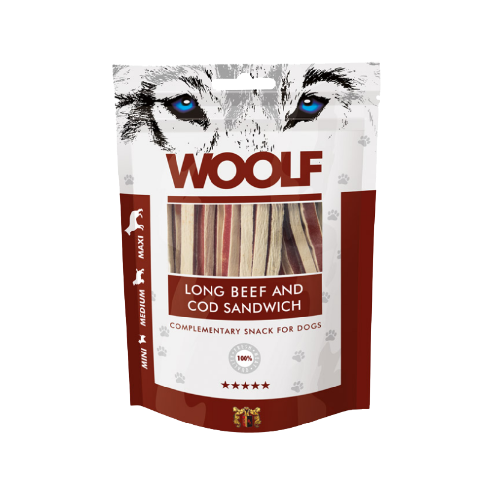 Woolf Long Beef and Cod Sandwich Dog Treats