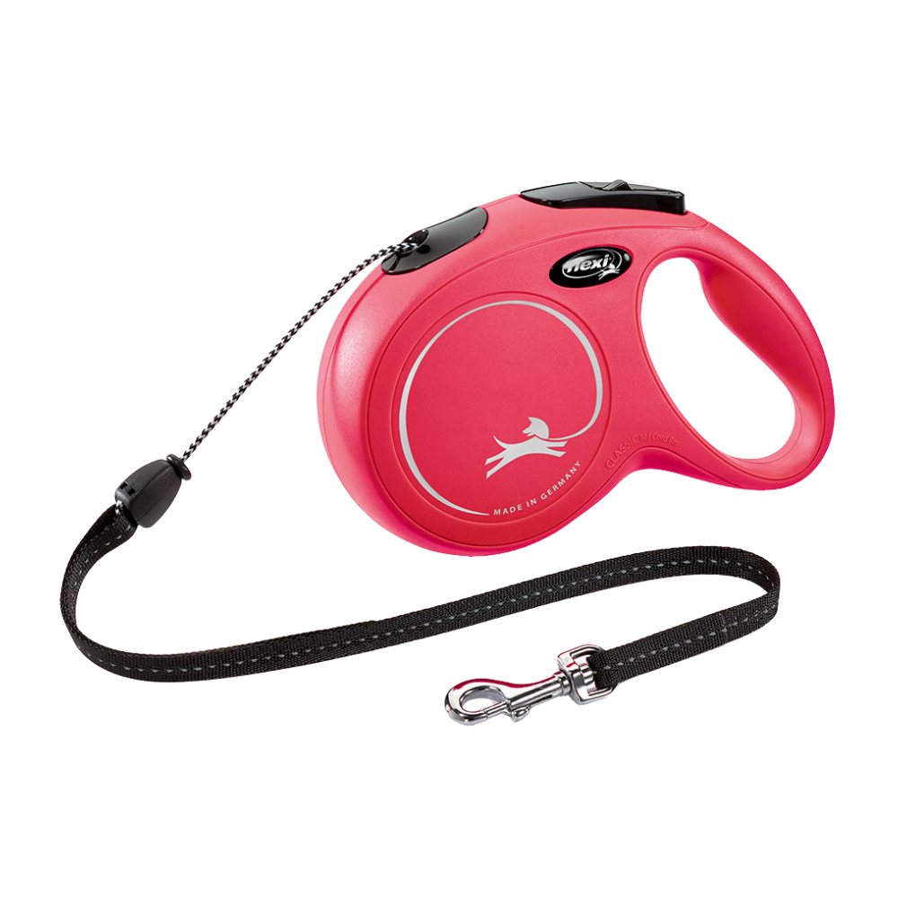 Flexi New Classic Dog Retractable Lead/ Cord/ Medium/ 8m/ Red