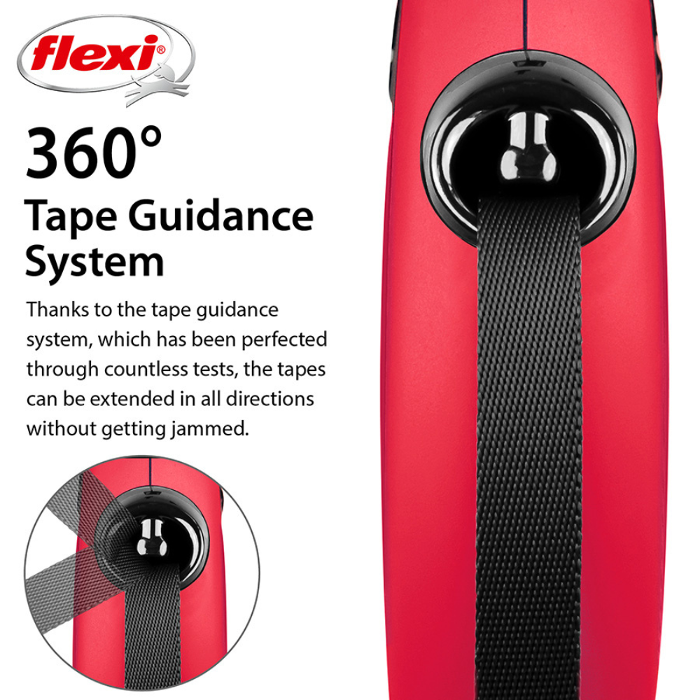 Flexi New Classic Dog Retractable Lead/ Tape/ Large/ 8m/ Red