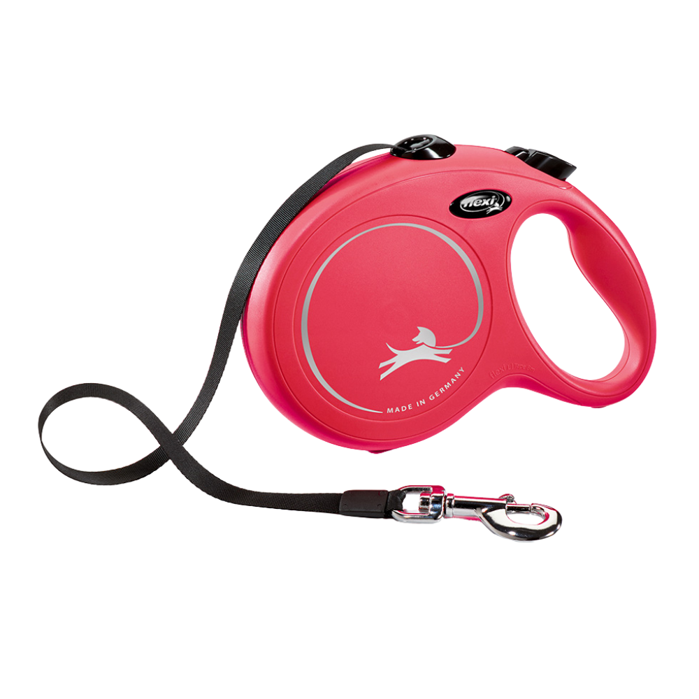 Flexi New Classic Dog Retractable Lead/ Tape/ Large/ 8m/ Red