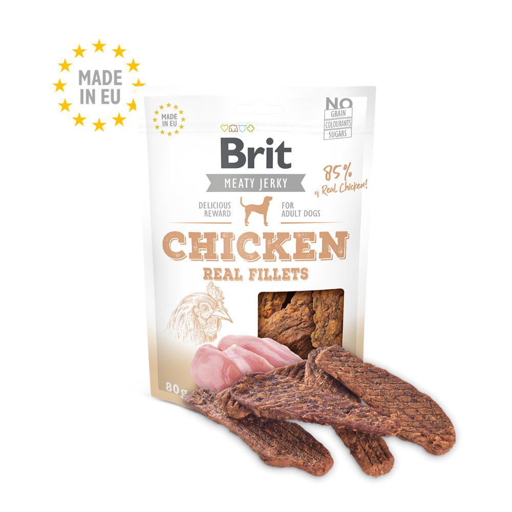 Brit Dog Meaty Jerky Snack Chicken Real Fillets