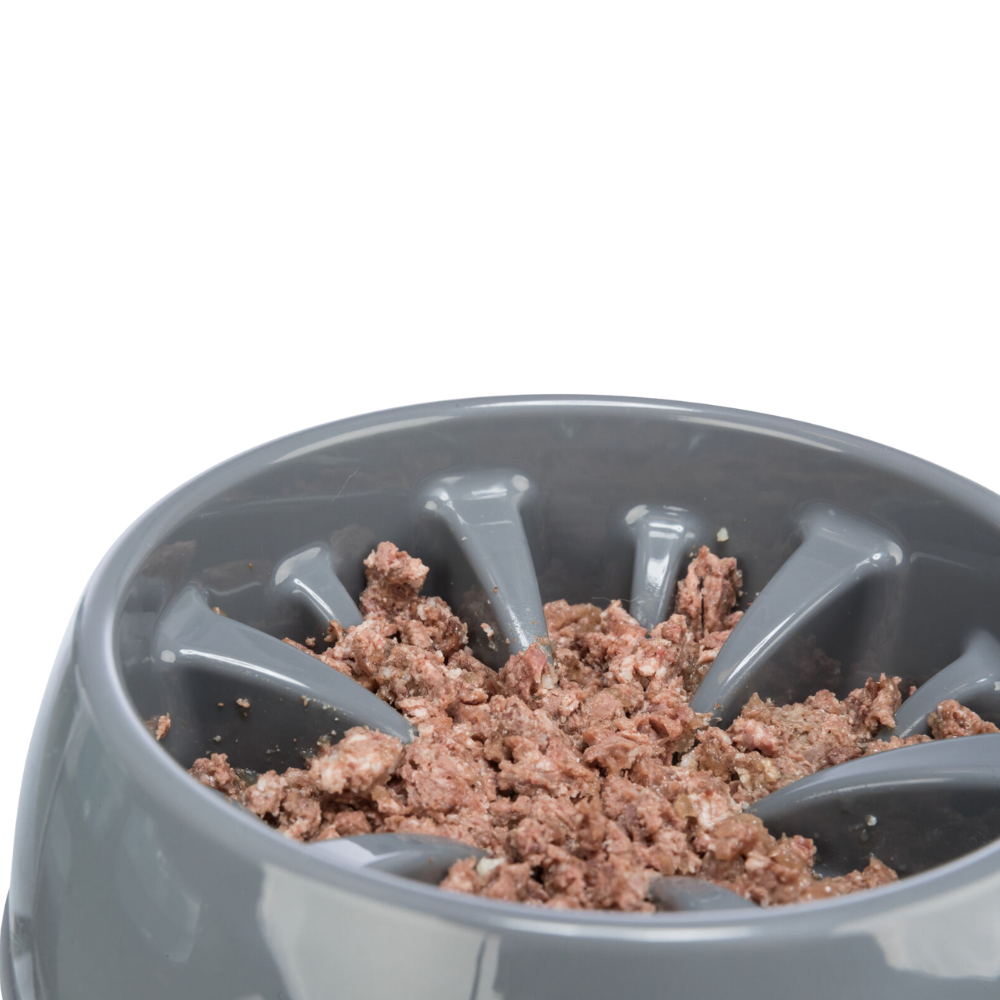 Trixie Slow Feeding Plastic Bowl/ Grey