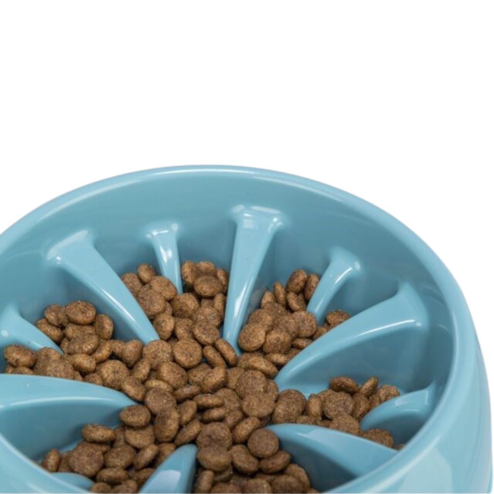 Trixie Slow Feeding Plastic Bowl/ Blue