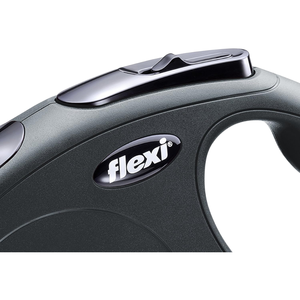 Flexi New Classic Dog Retractable Lead/ Cord/ Medium/ 5m/ Black