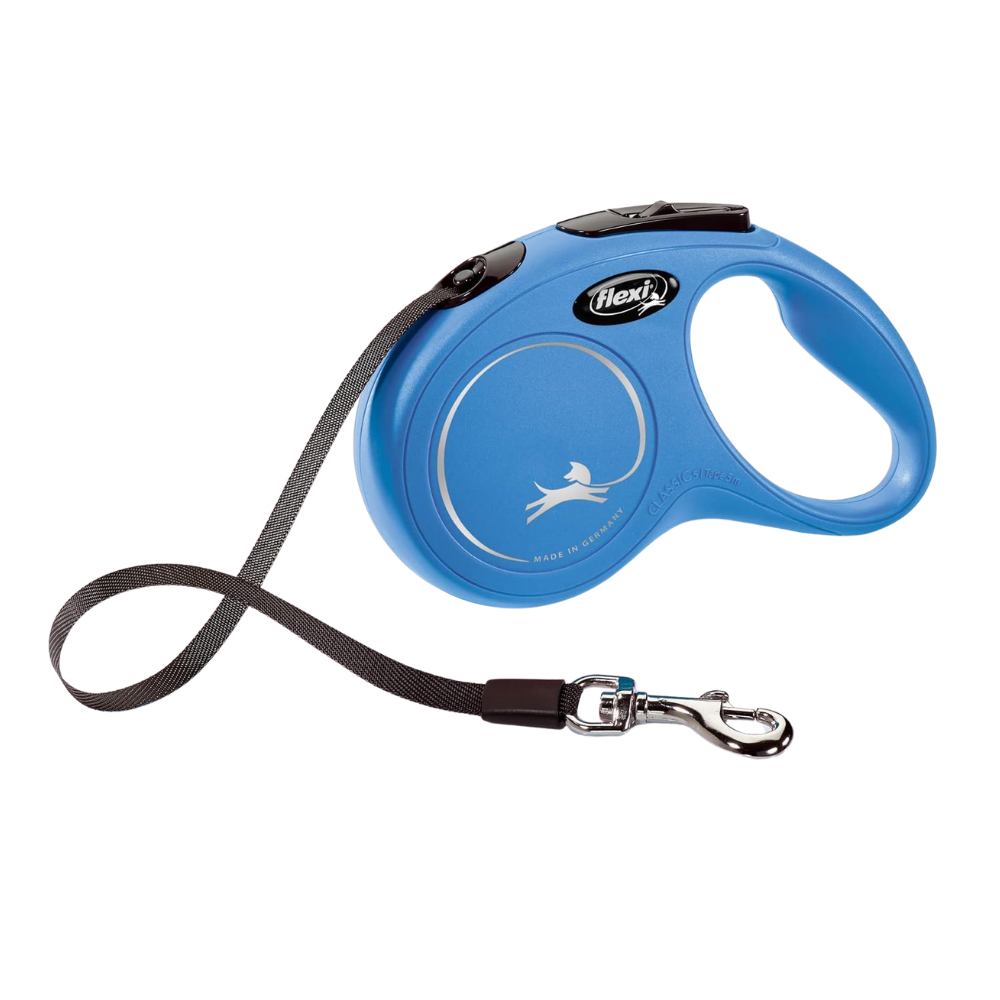 Flexi New Classic Dog Retractable Lead/ Tape/ Small/ 5m/ Blue