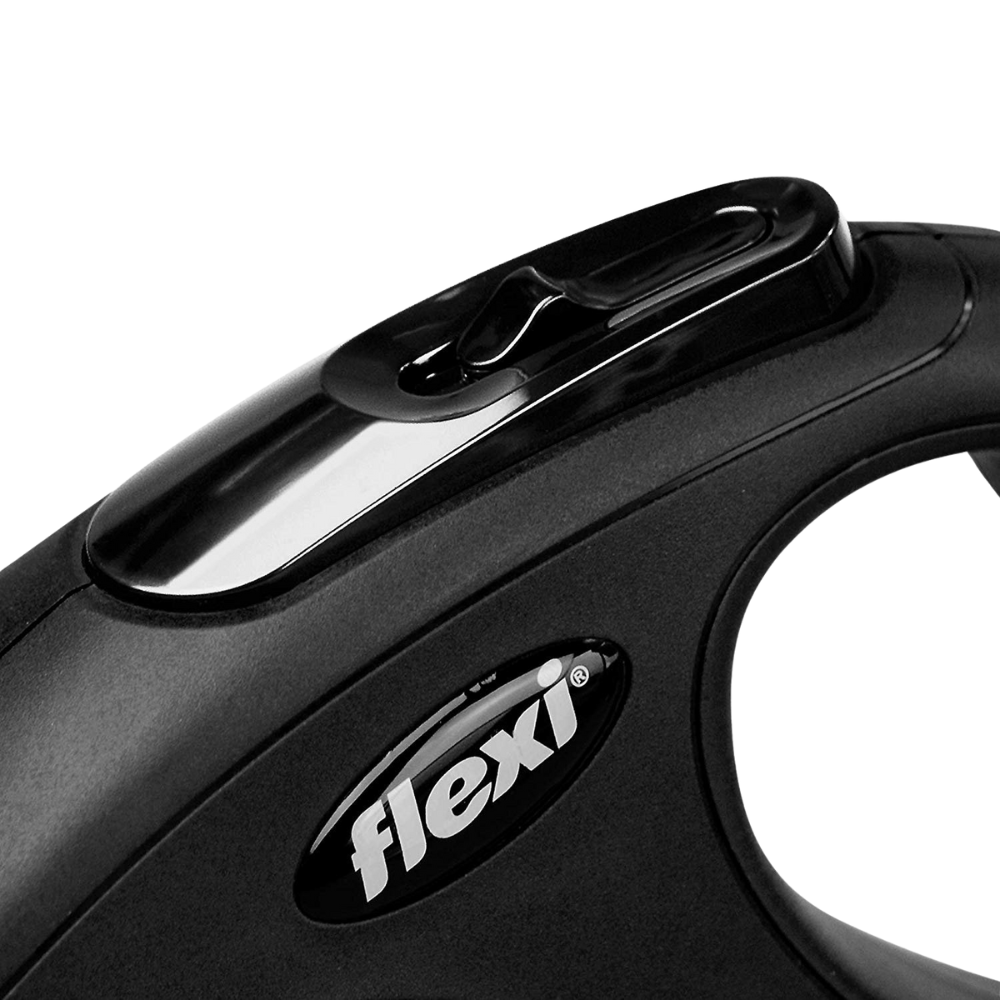 Flexi New Classic Dog Retractable Lead/ Tape/ Small/ 5m/ Black