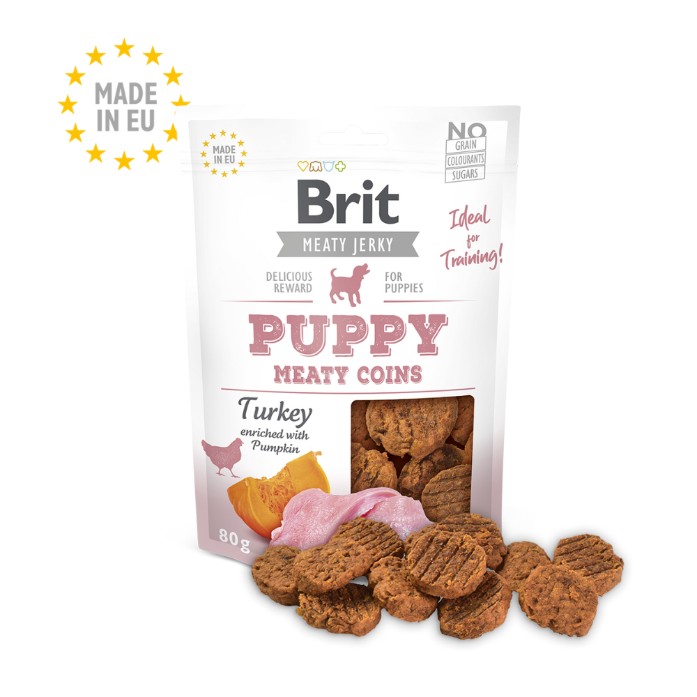 Brit Meat Jerky Snack Puppy Turkey & Chicken Meaty Coins