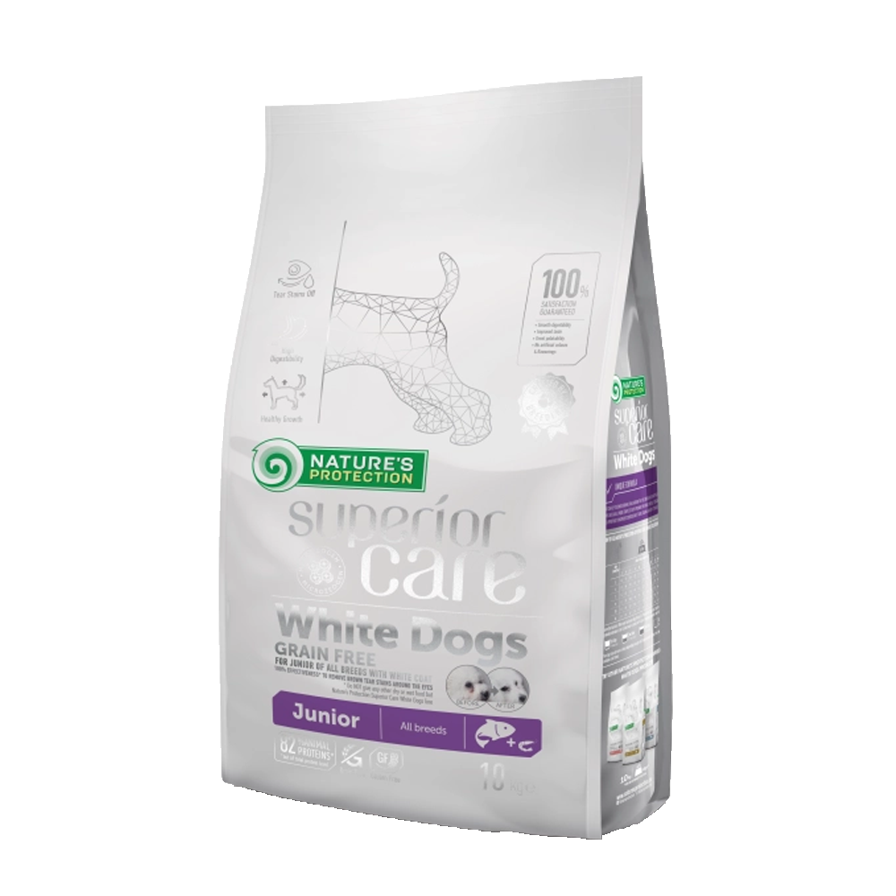 Nature's Protection Superior Care Dog Food with Salmon/ Junior/ All Breeds/ White Coat/ 10Kg