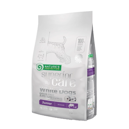 Nature's Protection Superior Care Dog Food with Salmon/ Junior/ All Breeds/ White Coat/ 10Kg