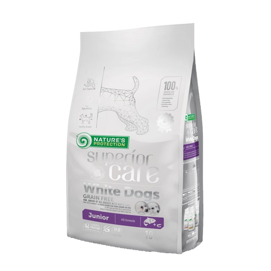 Nature's Protection Superior Care Dog Food with Salmon/ Junior/ All Breeds/ White Coat/ 10Kg