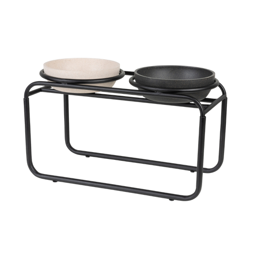 District 70 Butler Food Bowl Stand for Dogs/ Black/ Medium