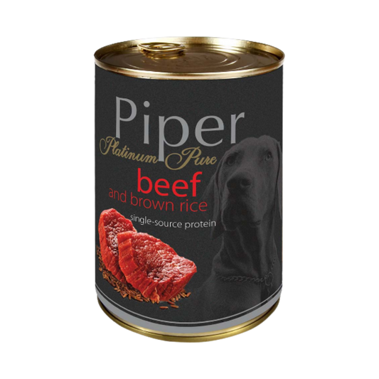 Piper Dog Food Platinum Pure Beef with Brown Rice/ Can/ 400gr