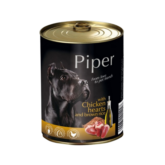 Piper Dog Food with Chicken Hearts and Brown Rice/ Can