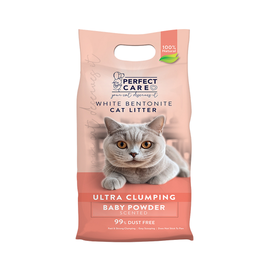 Perfect Care Cat Litter White Bentonite with Baby Powder/ 10L