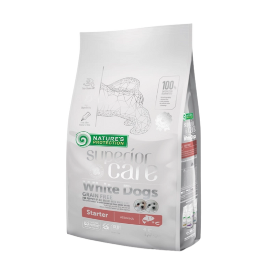 Nature's Protection Superior Care Dog Food with Salmon/ Puppies/ All Breeds/ White Coat/ 1.5Kg