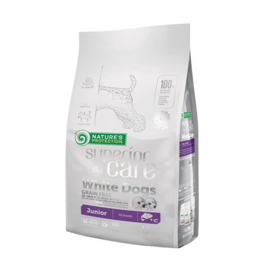 Nature's Protection Superior Care Dog Food with Salmon/ Junior/ All Breeds/ White Coat/ 1.5Kg