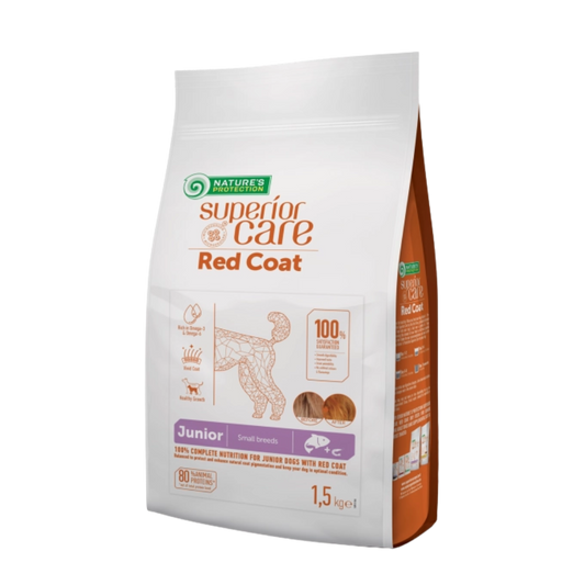 Nature's Protection Superior Care Dog Food with Salmon/ Junior/ Small Breed/ Red Coat/ 1.5Kg