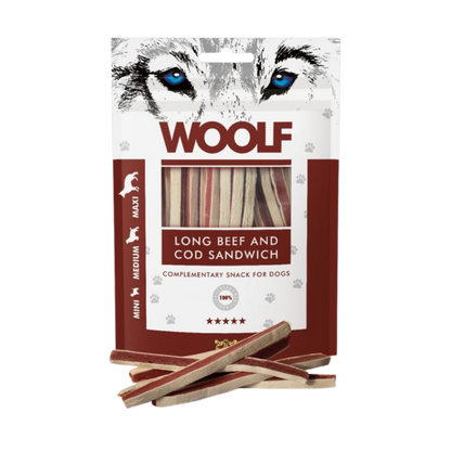 Woolf Long Beef and Cod Sandwich Dog Treats
