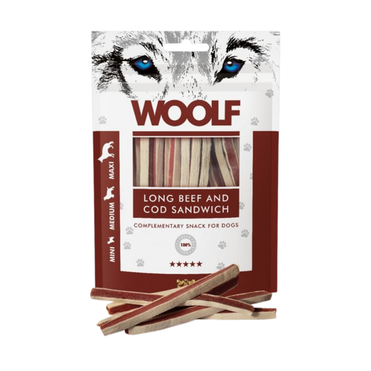 Woolf Long Beef and Cod Sandwich Dog Treats