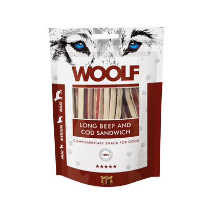 Woolf Long Beef and Cod Sandwich Dog Treats
