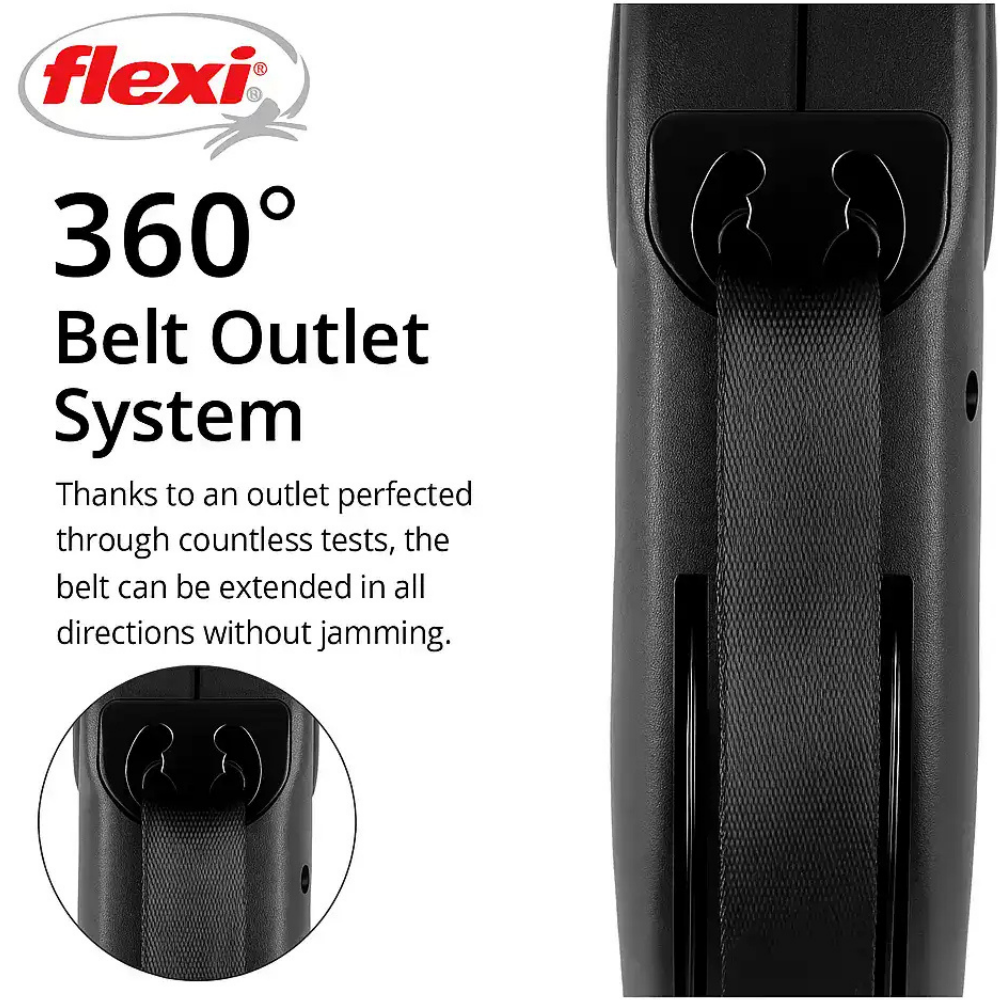 Flexi Giant Dog Retractable Lead/ Tape/ Large/ 8m/ Black