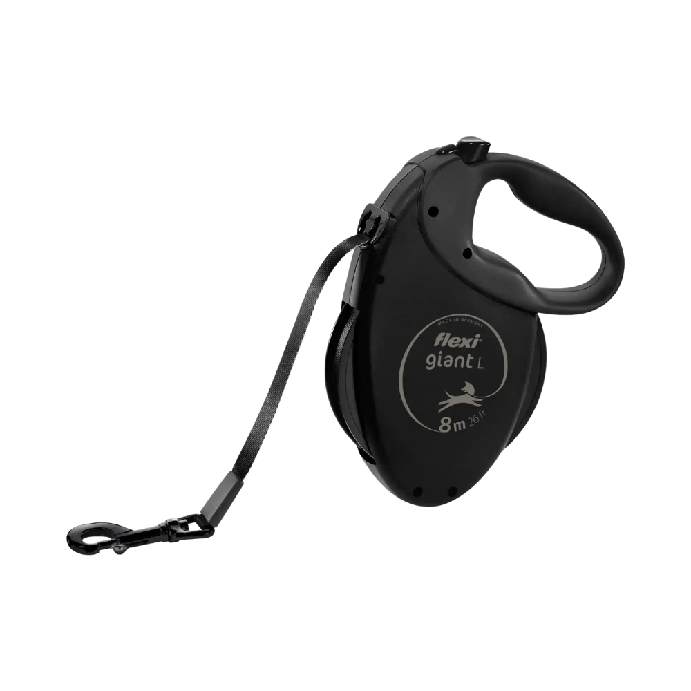 Flexi Giant Dog Retractable Lead/ Tape/ Large/ 8m/ Black
