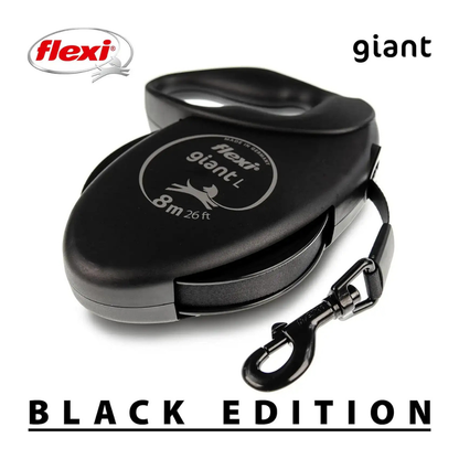 Flexi Giant Dog Retractable Lead/ Tape/ Large/ 8m/ Black