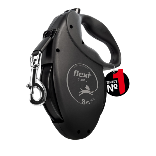 Flexi Giant Dog Retractable Lead/ Tape/ Large/ 8m/ Black