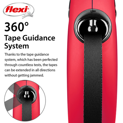 Flexi New Classic Dog Retractable Lead/ Tape/ Large/ 8m/ Red