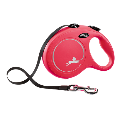 Flexi New Classic Dog Retractable Lead/ Tape/ Large/ 8m/ Red