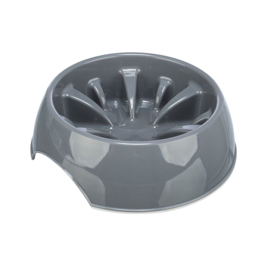 Trixie Slow Feeding Plastic Bowl/ Grey