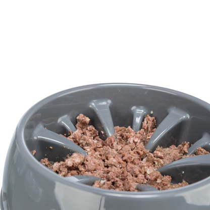 Trixie Slow Feeding Plastic Bowl/ Grey