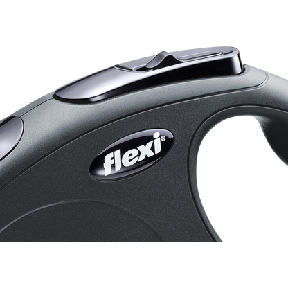 Flexi New Classic Dog Retractable Lead/ Cord/ Medium/ 5m/ Black