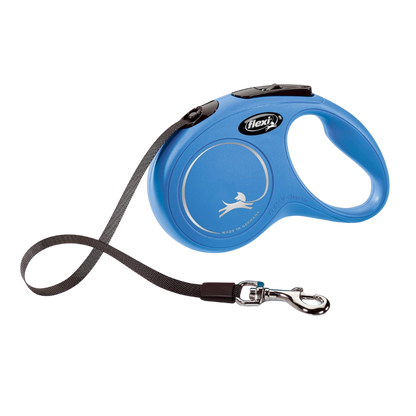 Flexi New Classic Dog Retractable Lead/ Tape/ Small/ 5m/ Blue